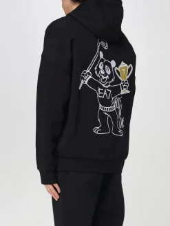 Felpa con cappuccio in cotone con maxi grafica