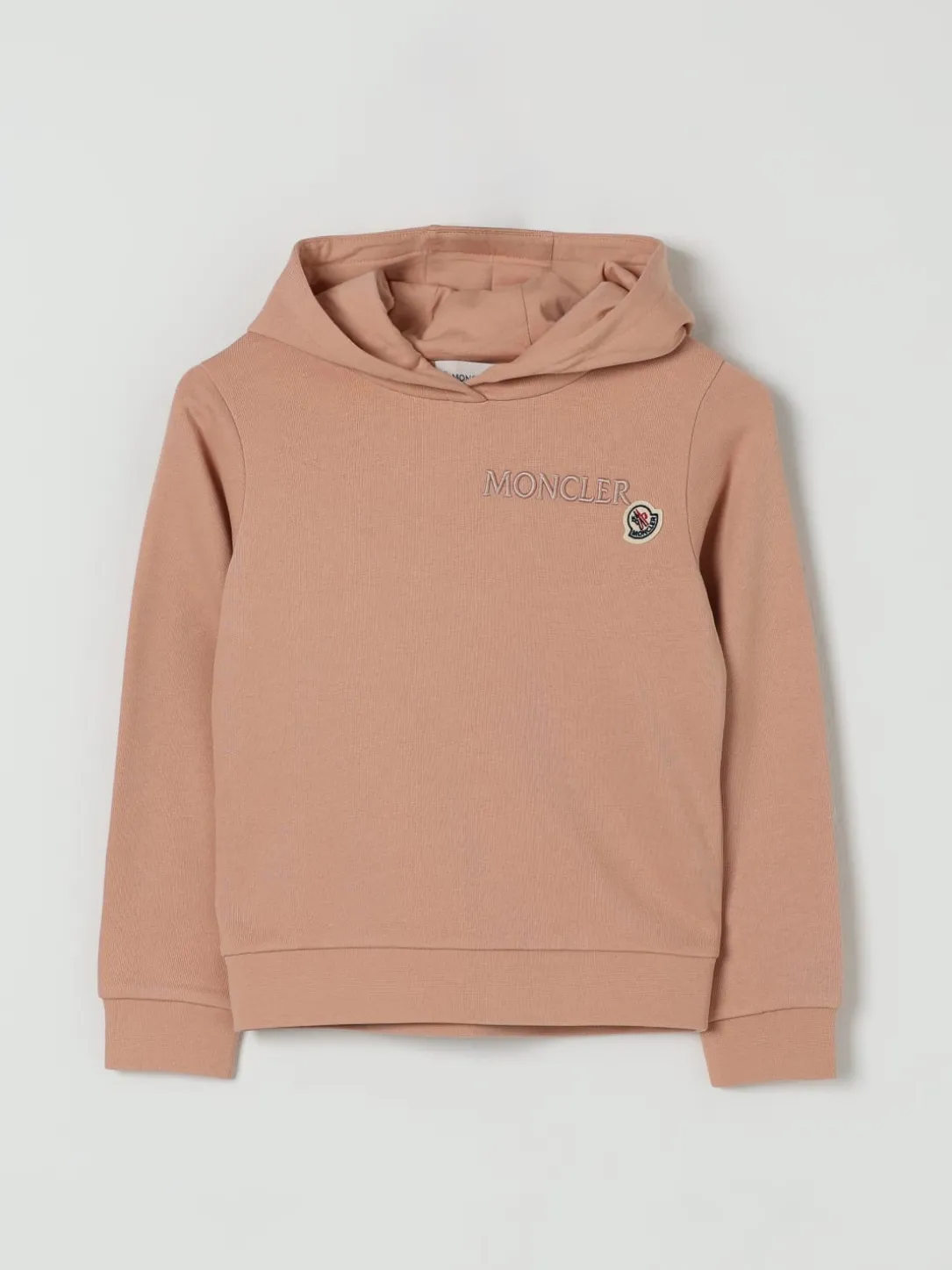 Felpa con cappuccio in cotone con logo Moncler