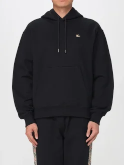 Felpa con cappuccio in cotone con logo tartan Burberry