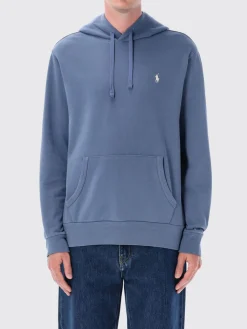 Felpa con cappuccio in misto cotone con logo Pony Polo Ralph Lauren
