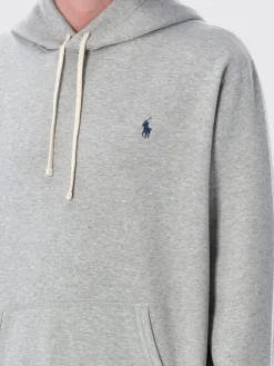 Felpa con cappuccio in misto cotone con logo Pony Polo Ralph Lauren