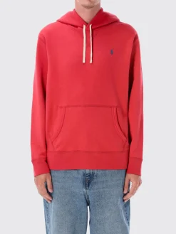 Felpa con cappuccio in misto cotone con logo Pony Polo Ralph Lauren