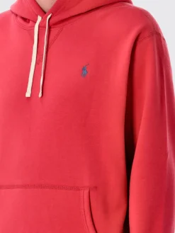 Felpa con cappuccio in misto cotone con logo Pony Polo Ralph Lauren