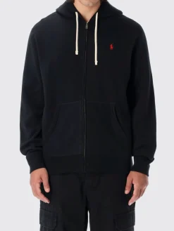 Felpa con cappuccio in misto cotone con logo Pony Polo Ralph Lauren