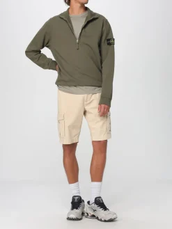 Felpa con zip e logo Stone Island