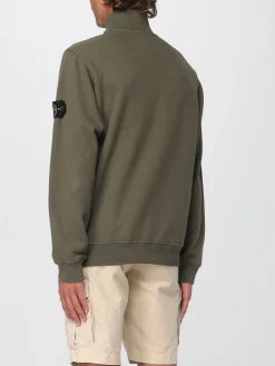 Felpa con zip e logo Stone Island