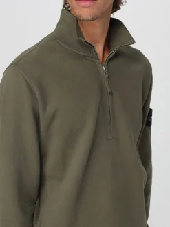 Felpa con zip e logo Stone Island