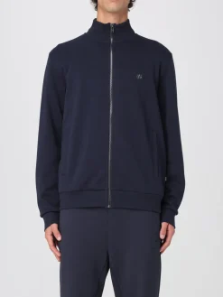 Felpa con zip in cotone Boss