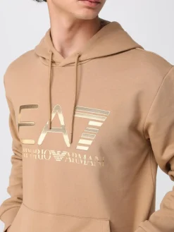 Felpa EA7 in cotone con cappuccio