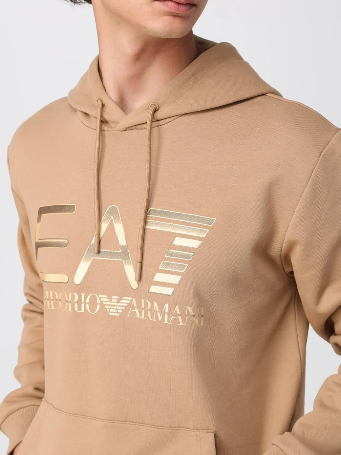 Felpa EA7 in cotone con cappuccio