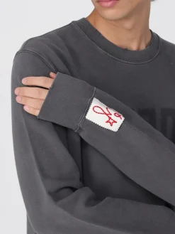 Felpa in cotone con logo Golden Goose