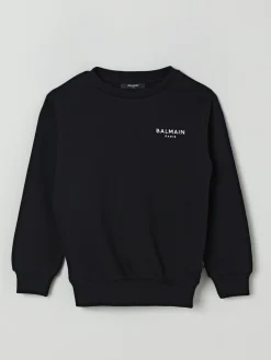 Felpa in cotone con logo Balmain