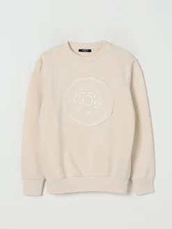 Felpa in cotone con stemma ricamato Balmain