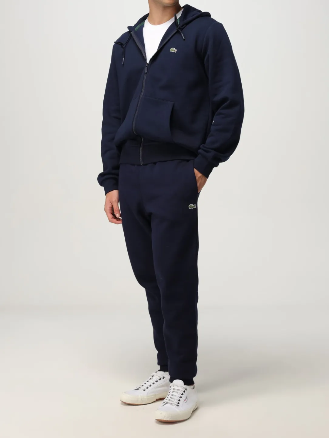 Felpa Lacoste in cotone con zip