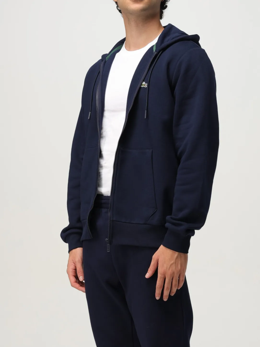 Felpa Lacoste in cotone con zip