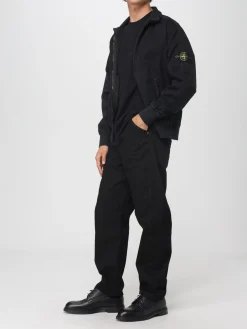 Felpa Panama in cotone organico con logo Stone Island