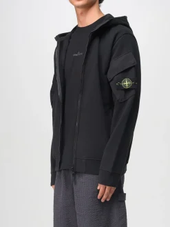 Felpa Stone Island in cotone con zip