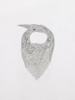 Foulard bandana Rabanne in maglia di ottone con lavorazione pixelata