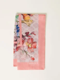 Foulard Twsnet in crepe con stampa floreale