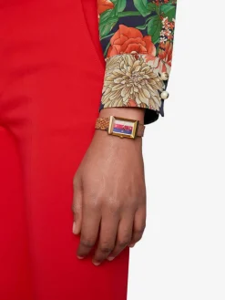 G frame quadrante web madreperla cinturino pitone