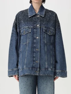 Giacca 7 For All Mankind in denim con strass
