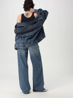 Giacca 7 For All Mankind in denim con strass