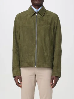 Giacca biker Boss in pelle scamosciata