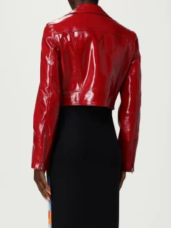 Giacca biker Moschino Jeans in pelle verniciata