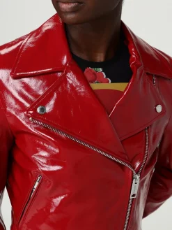 Giacca biker Moschino Jeans in pelle verniciata