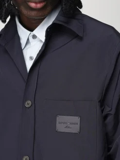 Giacca camicia con logo Emporio Armani in nylon