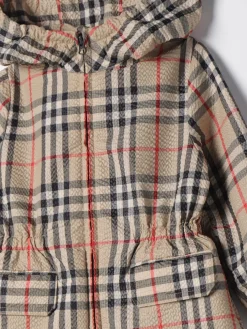 Giacca con cappuccio check Burberry Kids