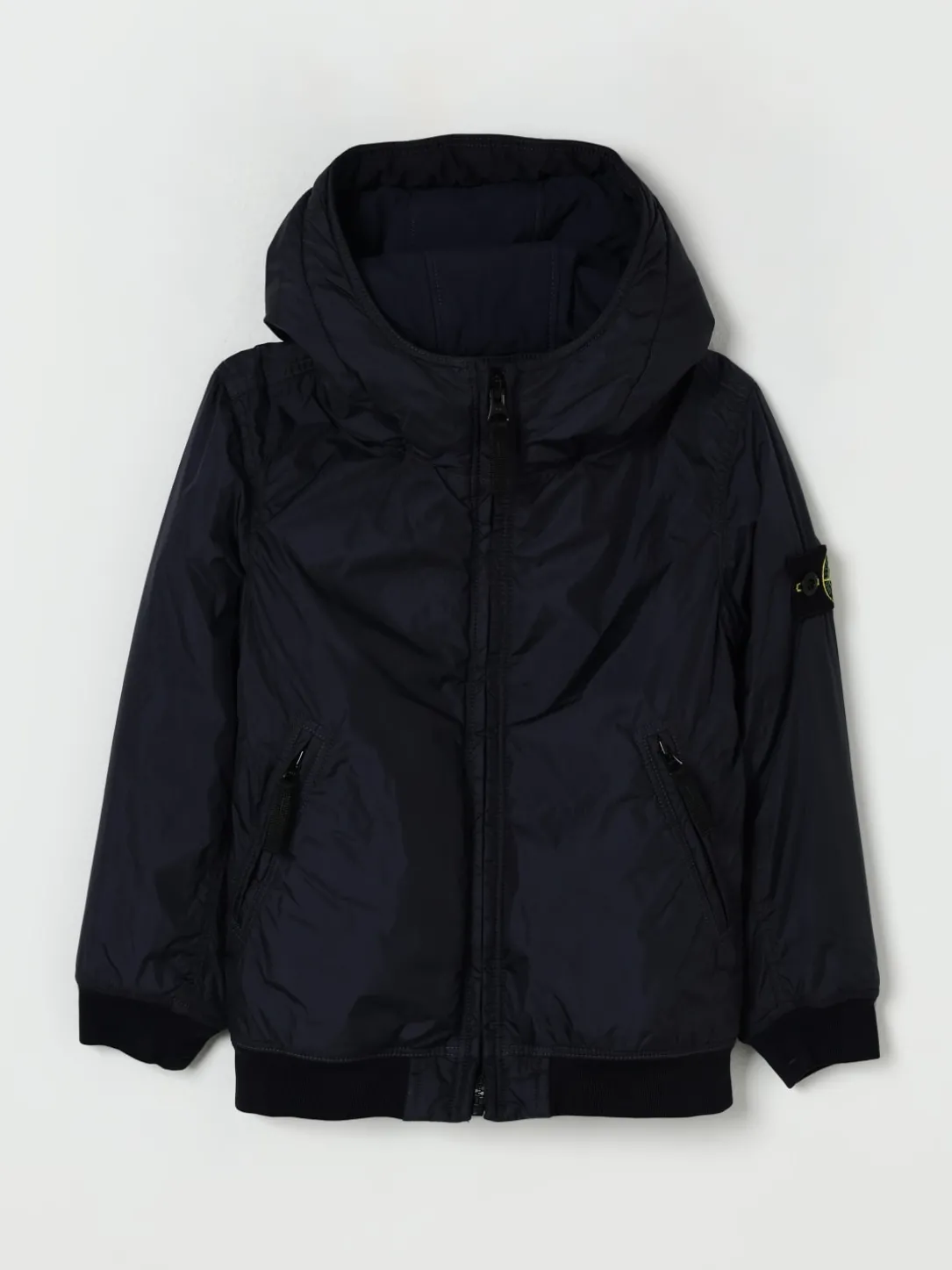 Giacca con cappuccio in nylon Stone Island Junior
