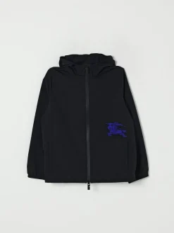 Giacca di nylon con cappuccio e logo Burberry