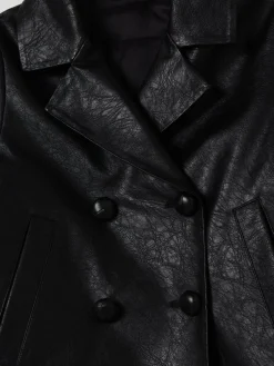 Giacca doppiopetto con logo N° 21 in tessuto spalmato