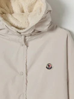 Giacca in poliestere con cappuccio e logo Moncler