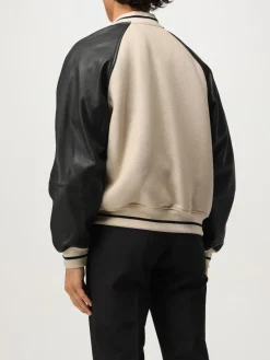 Giacca varsity Emporio Armani in pelle e lana