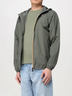 Giubbotto con cappuccio K-Way in nylon