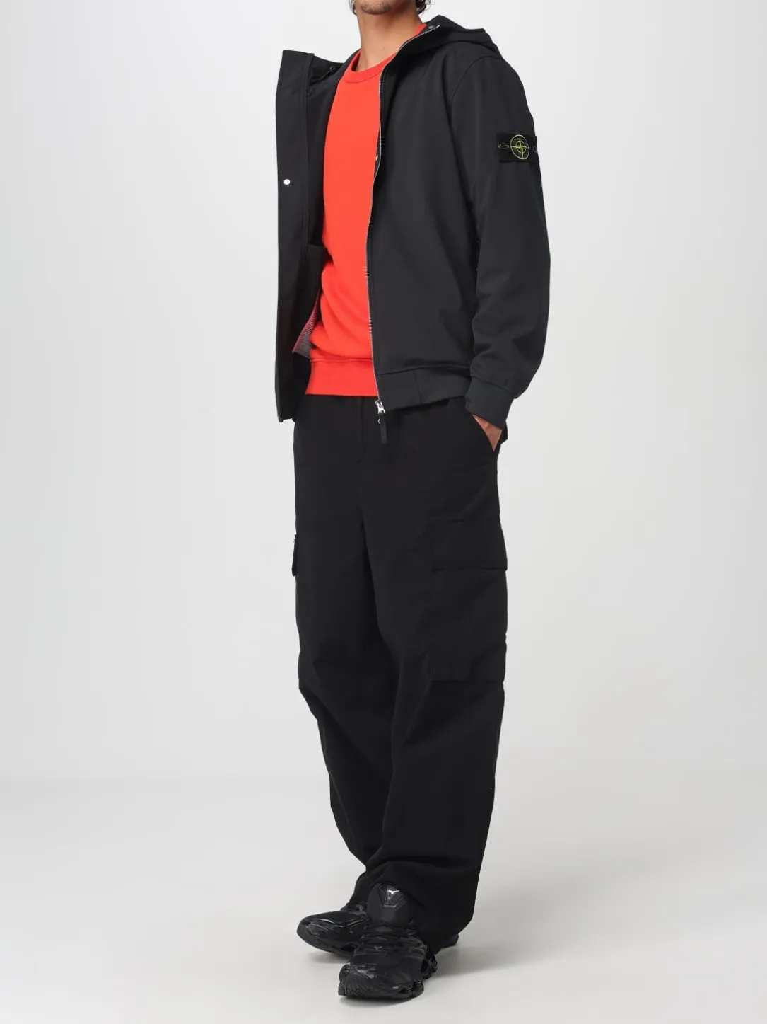 Giubbotto con cappuccio Stone Island in nylon