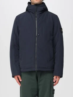 Giubbotto con cappuccio Stone Island in twill di nylon