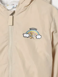 Giubbotto con cappuccio Teddy Arcobaleno Moschino