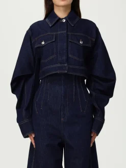 Giubbotto cropped Sportmax in denim di cotone