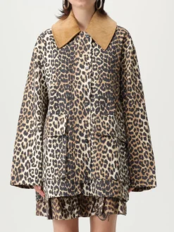 Giubbotto Ganni in tela con stampa animalier