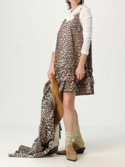 Giubbotto Ganni in tela con stampa animalier