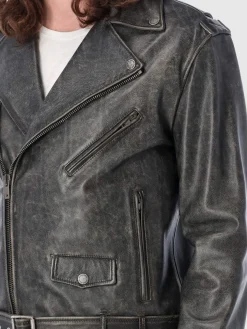 Giubbotto Golden Goose in pelle effetto used