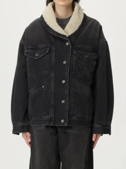 Giubbotto Isabel Marant in denim con inserti in shearling