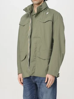 Giubbotto K-Way in nylon con cappuccio