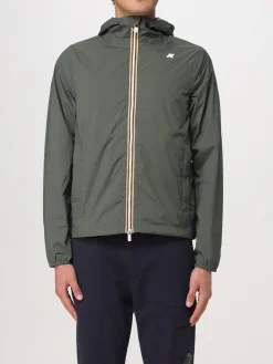 Giubbotto K-Way in nylon con cappuccio