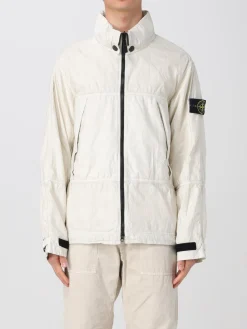 Giubbotto Lino Gommato Stone Island in tela di lino spalmata
