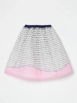 Gonna a pois smussati Mi Mi Sol in cotone e seta
