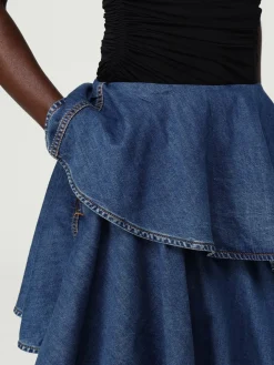 Gonna AlaÏa in denim con rouches